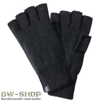 Fingerlose Strickhandschuhe Mit Klappe & Thinsulate  Damen/ Jugendliche,  Schwarz Handstulpen Damen